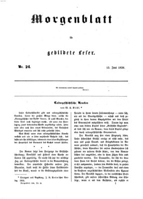 Morgenblatt für gebildete Leser (Morgenblatt für gebildete Stände) Sonntag 15. Juni 1856