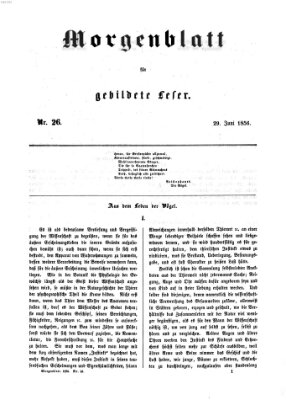 Morgenblatt für gebildete Leser (Morgenblatt für gebildete Stände) Sonntag 29. Juni 1856