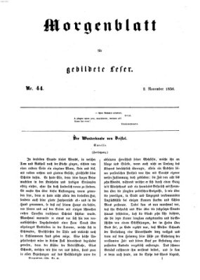 Morgenblatt für gebildete Leser (Morgenblatt für gebildete Stände) Sonntag 2. November 1856