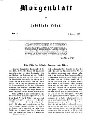 Morgenblatt für gebildete Leser (Morgenblatt für gebildete Stände) Sonntag 4. Januar 1857