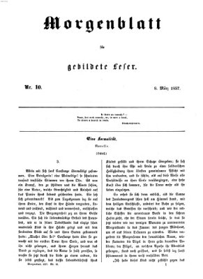 Morgenblatt für gebildete Leser (Morgenblatt für gebildete Stände) Sonntag 8. März 1857