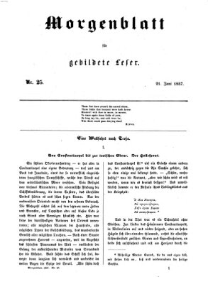 Morgenblatt für gebildete Leser (Morgenblatt für gebildete Stände) Sonntag 21. Juni 1857