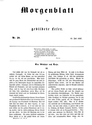 Morgenblatt für gebildete Leser (Morgenblatt für gebildete Stände) Sonntag 12. Juli 1857