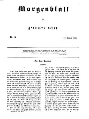 Morgenblatt für gebildete Leser (Morgenblatt für gebildete Stände) Sonntag 17. Januar 1858