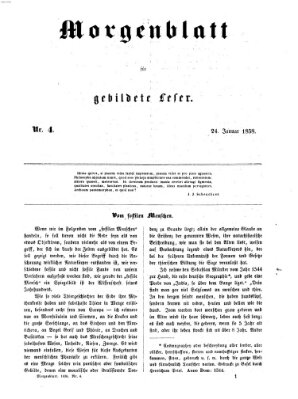 Morgenblatt für gebildete Leser (Morgenblatt für gebildete Stände) Sonntag 24. Januar 1858