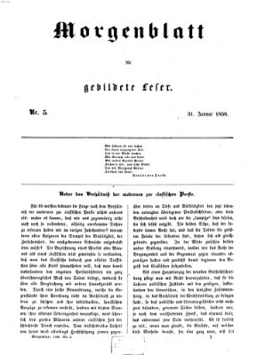 Morgenblatt für gebildete Leser (Morgenblatt für gebildete Stände) Sonntag 31. Januar 1858