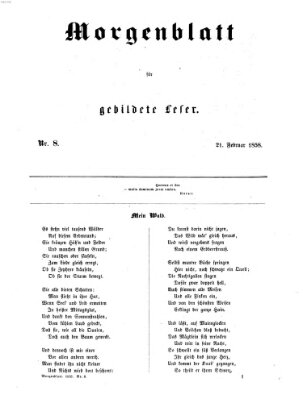 Morgenblatt für gebildete Leser (Morgenblatt für gebildete Stände) Sonntag 21. Februar 1858