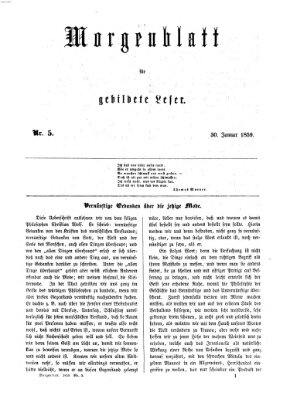 Morgenblatt für gebildete Leser (Morgenblatt für gebildete Stände) Sonntag 30. Januar 1859