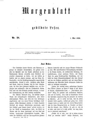 Morgenblatt für gebildete Leser (Morgenblatt für gebildete Stände) Sonntag 1. Mai 1859