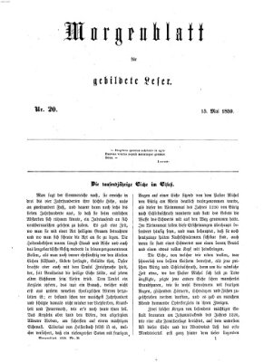 Morgenblatt für gebildete Leser (Morgenblatt für gebildete Stände) Sonntag 15. Mai 1859