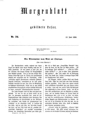 Morgenblatt für gebildete Leser (Morgenblatt für gebildete Stände) Sonntag 12. Juni 1859