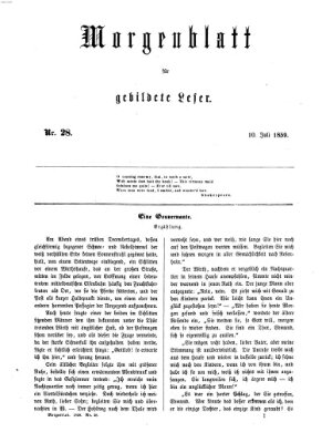 Morgenblatt für gebildete Leser (Morgenblatt für gebildete Stände) Sonntag 10. Juli 1859