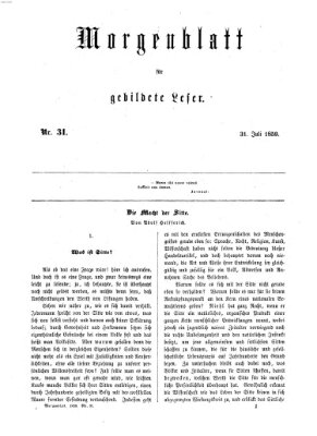 Morgenblatt für gebildete Leser (Morgenblatt für gebildete Stände) Sonntag 31. Juli 1859