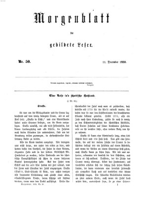 Morgenblatt für gebildete Leser (Morgenblatt für gebildete Stände) Sonntag 11. Dezember 1859