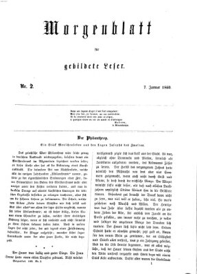 Morgenblatt für gebildete Leser (Morgenblatt für gebildete Stände) Samstag 7. Januar 1860