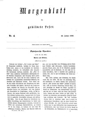 Morgenblatt für gebildete Leser (Morgenblatt für gebildete Stände) Sonntag 22. Januar 1860