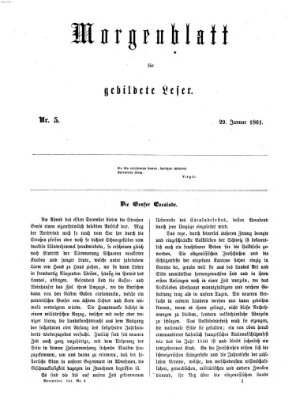 Morgenblatt für gebildete Leser (Morgenblatt für gebildete Stände) Dienstag 29. Januar 1861