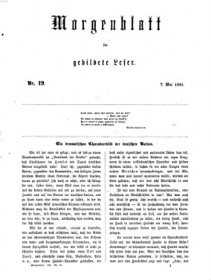 Morgenblatt für gebildete Leser (Morgenblatt für gebildete Stände) Dienstag 7. Mai 1861