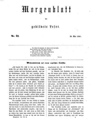 Morgenblatt für gebildete Leser (Morgenblatt für gebildete Stände) Dienstag 28. Mai 1861