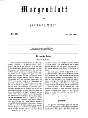 Morgenblatt für gebildete Leser (Morgenblatt für gebildete Stände) Mittwoch 10. Juli 1861