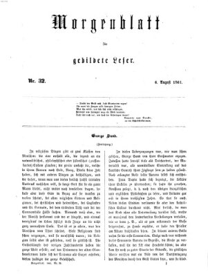 Morgenblatt für gebildete Leser (Morgenblatt für gebildete Stände) Dienstag 6. August 1861