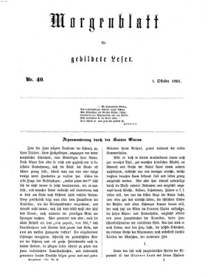 Morgenblatt für gebildete Leser (Morgenblatt für gebildete Stände) Dienstag 1. Oktober 1861