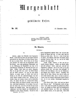 Morgenblatt für gebildete Leser (Morgenblatt für gebildete Stände) Dienstag 17. Dezember 1861