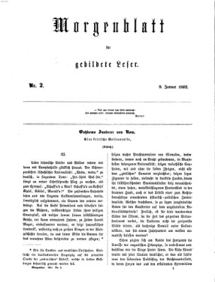 Morgenblatt für gebildete Leser (Morgenblatt für gebildete Stände) Mittwoch 8. Januar 1862