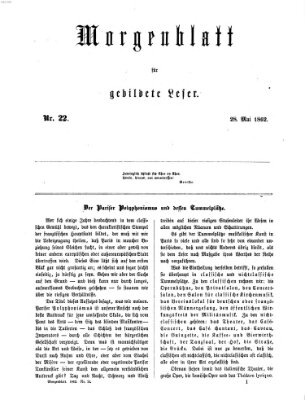 Morgenblatt für gebildete Leser (Morgenblatt für gebildete Stände) Mittwoch 28. Mai 1862