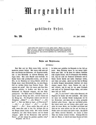 Morgenblatt für gebildete Leser (Morgenblatt für gebildete Stände) Mittwoch 16. Juli 1862