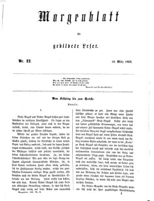 Morgenblatt für gebildete Leser (Morgenblatt für gebildete Stände) Donnerstag 19. März 1863