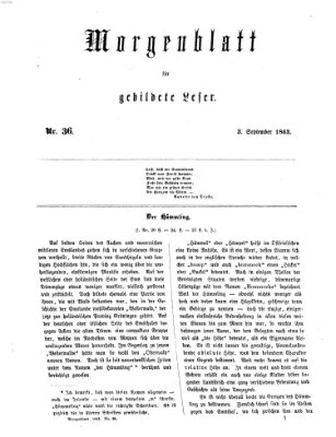 Morgenblatt für gebildete Leser (Morgenblatt für gebildete Stände) Donnerstag 3. September 1863