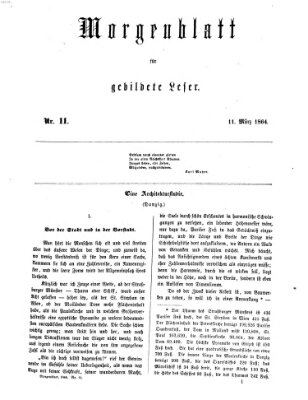 Morgenblatt für gebildete Leser (Morgenblatt für gebildete Stände) Freitag 11. März 1864