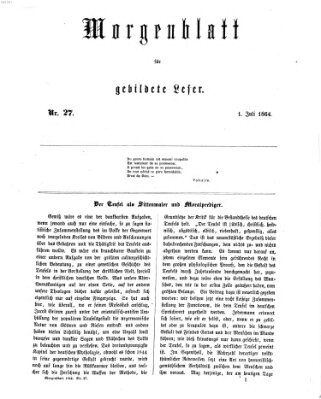 Morgenblatt für gebildete Leser (Morgenblatt für gebildete Stände) Freitag 1. Juli 1864