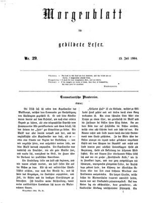 Morgenblatt für gebildete Leser (Morgenblatt für gebildete Stände) Freitag 15. Juli 1864