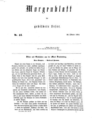 Morgenblatt für gebildete Leser (Morgenblatt für gebildete Stände) Freitag 28. Oktober 1864