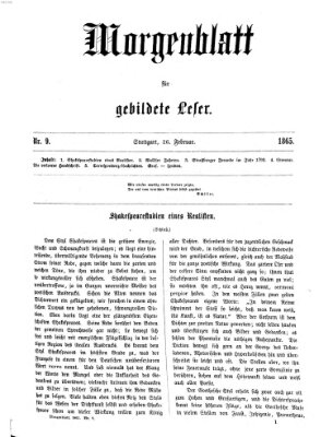 Morgenblatt für gebildete Leser (Morgenblatt für gebildete Stände) Sonntag 26. Februar 1865