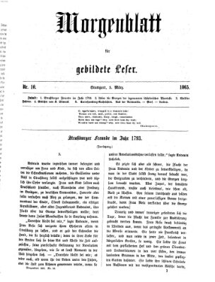 Morgenblatt für gebildete Leser (Morgenblatt für gebildete Stände) Sonntag 5. März 1865