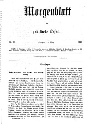 Morgenblatt für gebildete Leser (Morgenblatt für gebildete Stände) Sonntag 12. März 1865