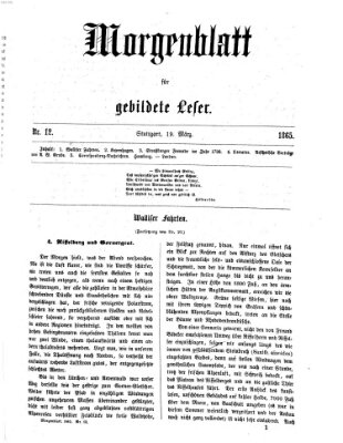 Morgenblatt für gebildete Leser (Morgenblatt für gebildete Stände) Sonntag 19. März 1865