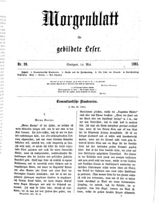 Morgenblatt für gebildete Leser (Morgenblatt für gebildete Stände) Sonntag 14. Mai 1865