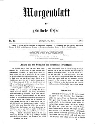 Morgenblatt für gebildete Leser (Morgenblatt für gebildete Stände) Sonntag 25. Juni 1865