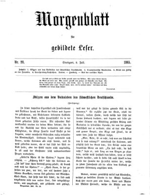 Morgenblatt für gebildete Leser (Morgenblatt für gebildete Stände) Sonntag 9. Juli 1865