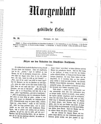 Morgenblatt für gebildete Leser (Morgenblatt für gebildete Stände) Sonntag 23. Juli 1865