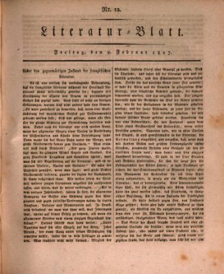 Morgenblatt für gebildete Stände. Literatur-Blatt (Morgenblatt für gebildete Stände) Freitag 9. Februar 1827