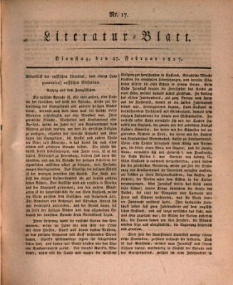 Morgenblatt für gebildete Stände. Literatur-Blatt (Morgenblatt für gebildete Stände) Dienstag 27. Februar 1827