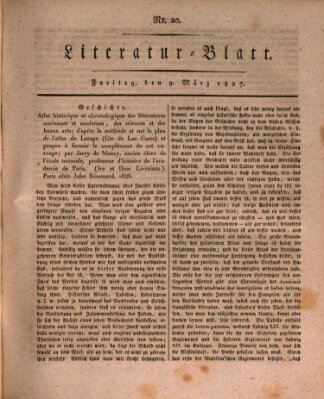 Morgenblatt für gebildete Stände. Literatur-Blatt (Morgenblatt für gebildete Stände) Freitag 9. März 1827