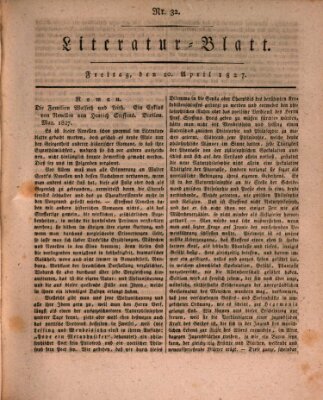 Morgenblatt für gebildete Stände. Literatur-Blatt (Morgenblatt für gebildete Stände) Freitag 20. April 1827