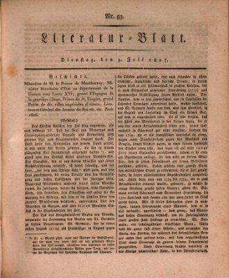 Morgenblatt für gebildete Stände. Literatur-Blatt (Morgenblatt für gebildete Stände) Dienstag 3. Juli 1827