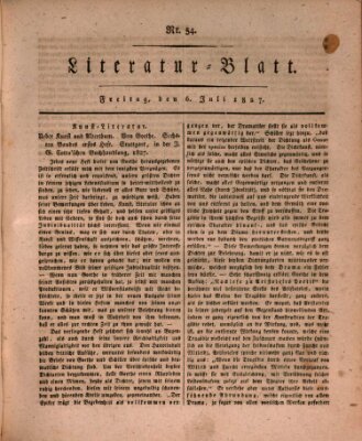 Morgenblatt für gebildete Stände. Literatur-Blatt (Morgenblatt für gebildete Stände) Freitag 6. Juli 1827